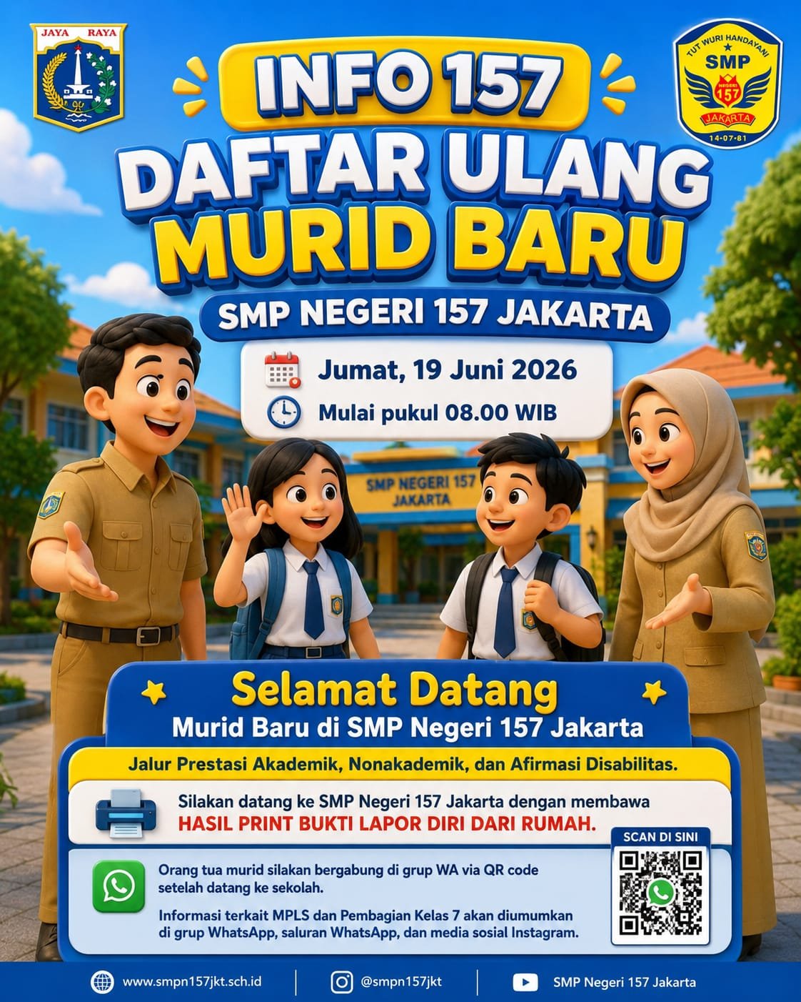 SMP Negeri 157 Jakarta Gelar Daftar Ulang Murid Baru Tahun Ajaran 2026/2027