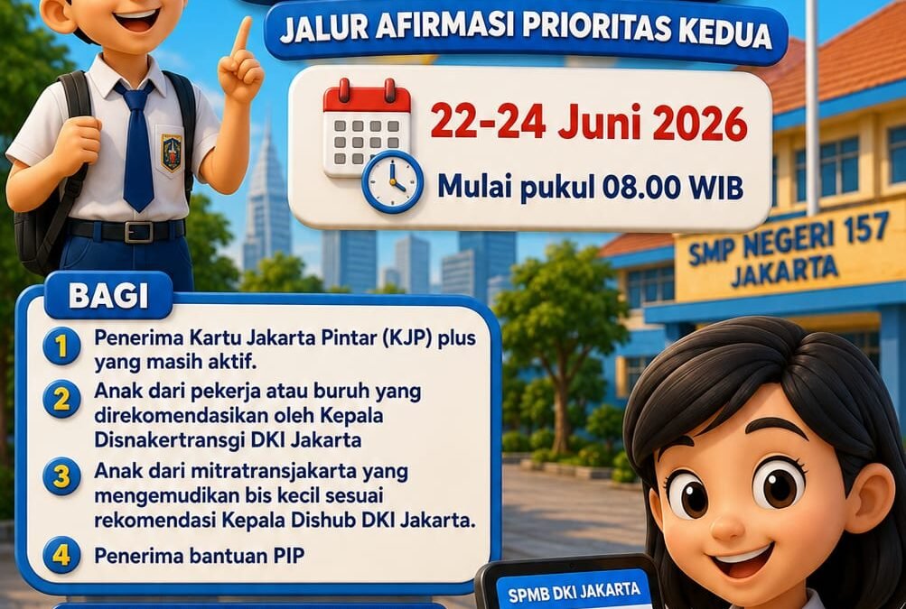 Seleksi Penerimaan Murid Baru Jalur Afirmasi Prioritas Kedua Dibuka 22–24 Juni 2026