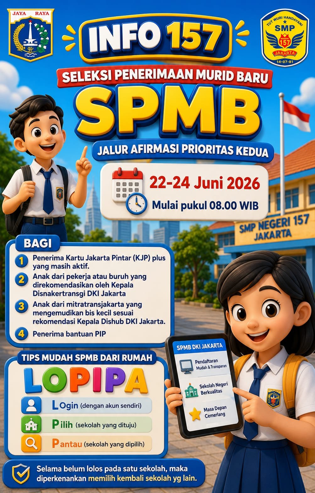 Seleksi Penerimaan Murid Baru Jalur Afirmasi Prioritas Kedua Dibuka 22–24 Juni 2026 Seleksi Penerimaan Murid Baru Jalur Afirmasi Prioritas Kedua Dibuka 22–24 Juni 2026